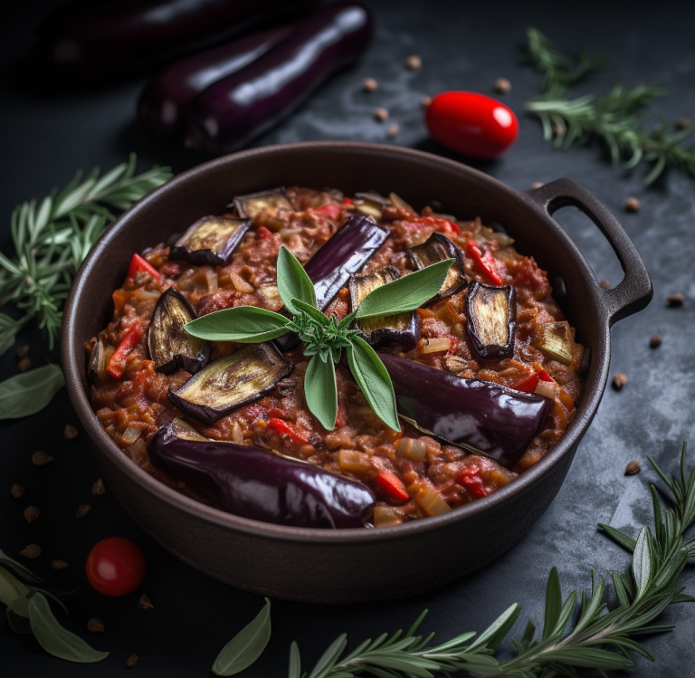 Chili aux aubergines et à la sauge – 125 kcal/100g