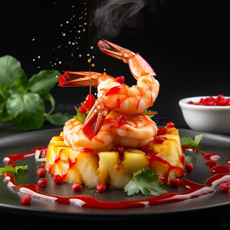 Crevettes à l&rsquo;ananas – 139 kcal/100g