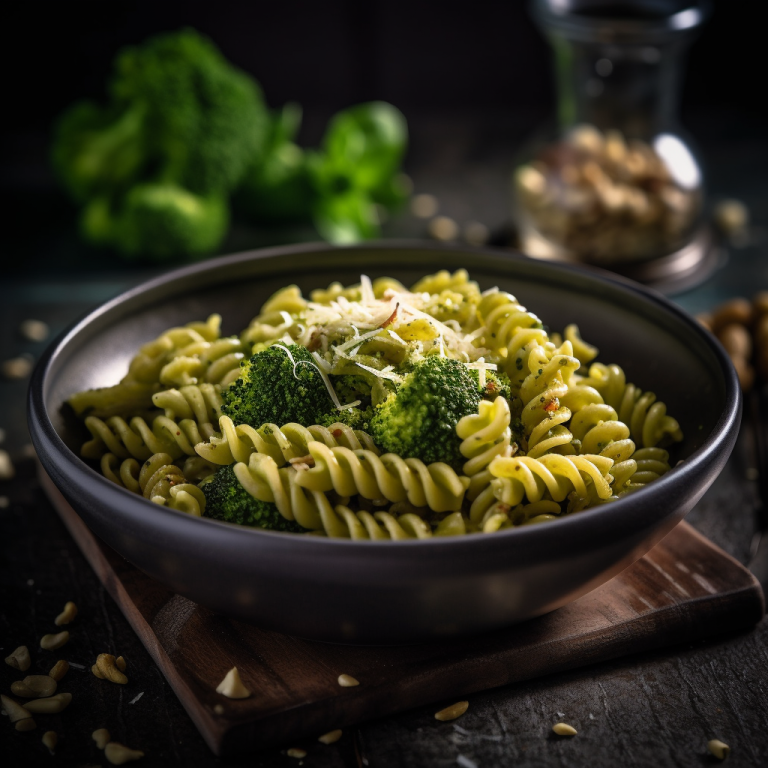 Fusilli au pesto de brocoli – 154 kcal/100g