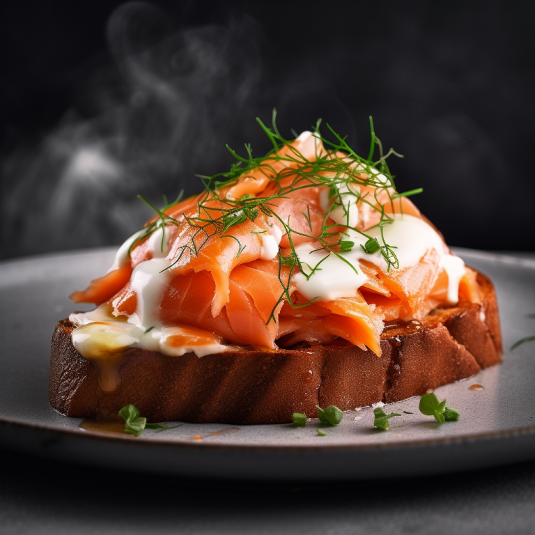 Tartines de patates douces au saumon fumé – 106 kcal/100g
