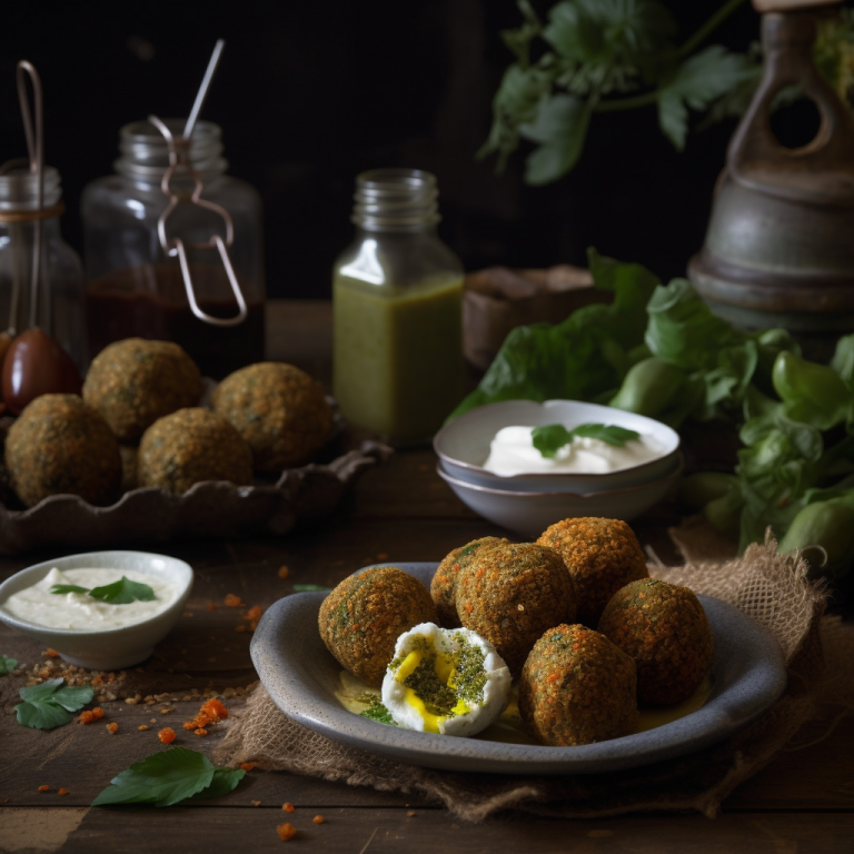 Falafels végétaliens avec dip de myrtilles et poires – 310 kcal/100g