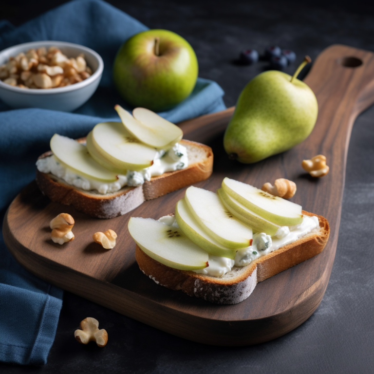 Toast au fromage et aux poires – 200 kcal/100g